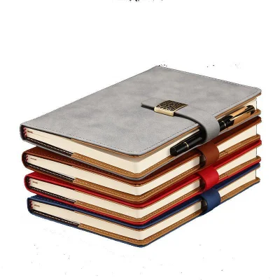 Carnet de notes d'affaires A5 avec logo personnalisé avec boucle pour ordinateur portable en cuir PU